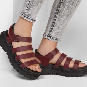 Skechers Jammers Poppin Strappy Sandals In Maroon Classic Boho No Size Retro